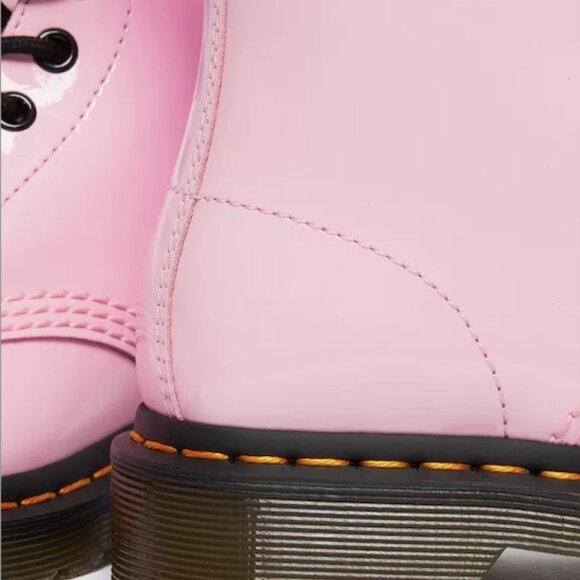 Dr. Martens Pale Pink Patent Leather Combat Boots - Picture 6 of 7